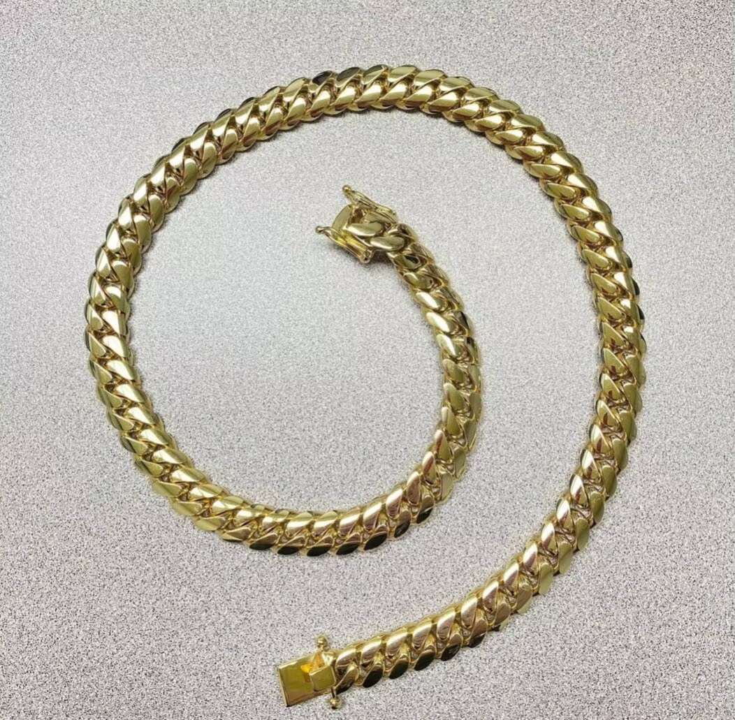 12 mm 925 Sterling Silver Hip Hop Miami Cuban Link Chain 18K Rapper Mens Cuban Necklace Gold Party Engagement Gift