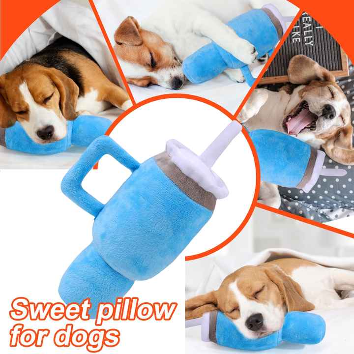 Dog Squeaky Toys to Keep Them Busy, Funny Water Cup Plush for Small Medium Dogs, Cute Stuffed Puppy Toy, Pet Products, Gift for Dogs of All Breeds 2PC