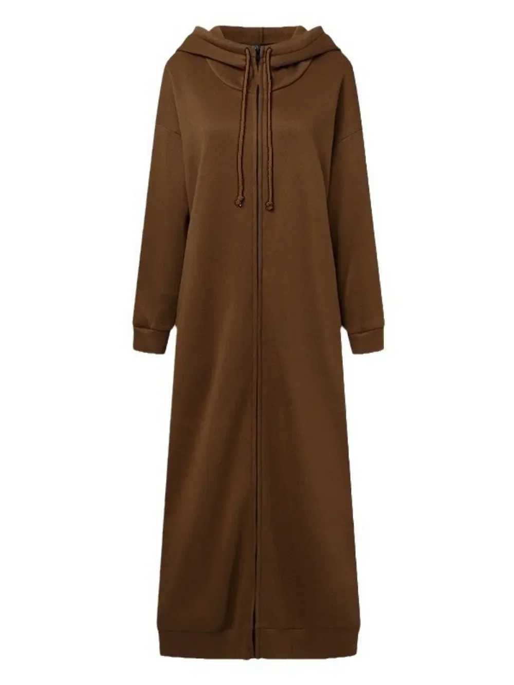Eid Muslim Abaya for Women Dress Hoodies Sweatshirt Zipper Up Hooded Cardigan Coat Autumn Winter Causal Vestidos Long Robe 2024 X250514