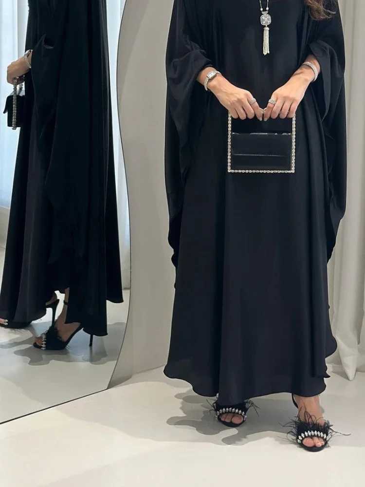 Eid Muslim Dress for Women Bat Slve Satin Jalabiya Abaya Morocco Party Dresses Ramadan Kaftan Islam Dubai Arab Long Robe 2024 X250514