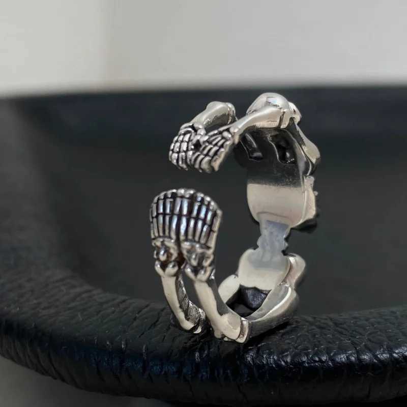 Buyee 925 Sterling Silver Big Open Ring for Men Women Bold Design Statement Ring Unique Punk Fashion Jewelry Gift with BoxXJ250514
