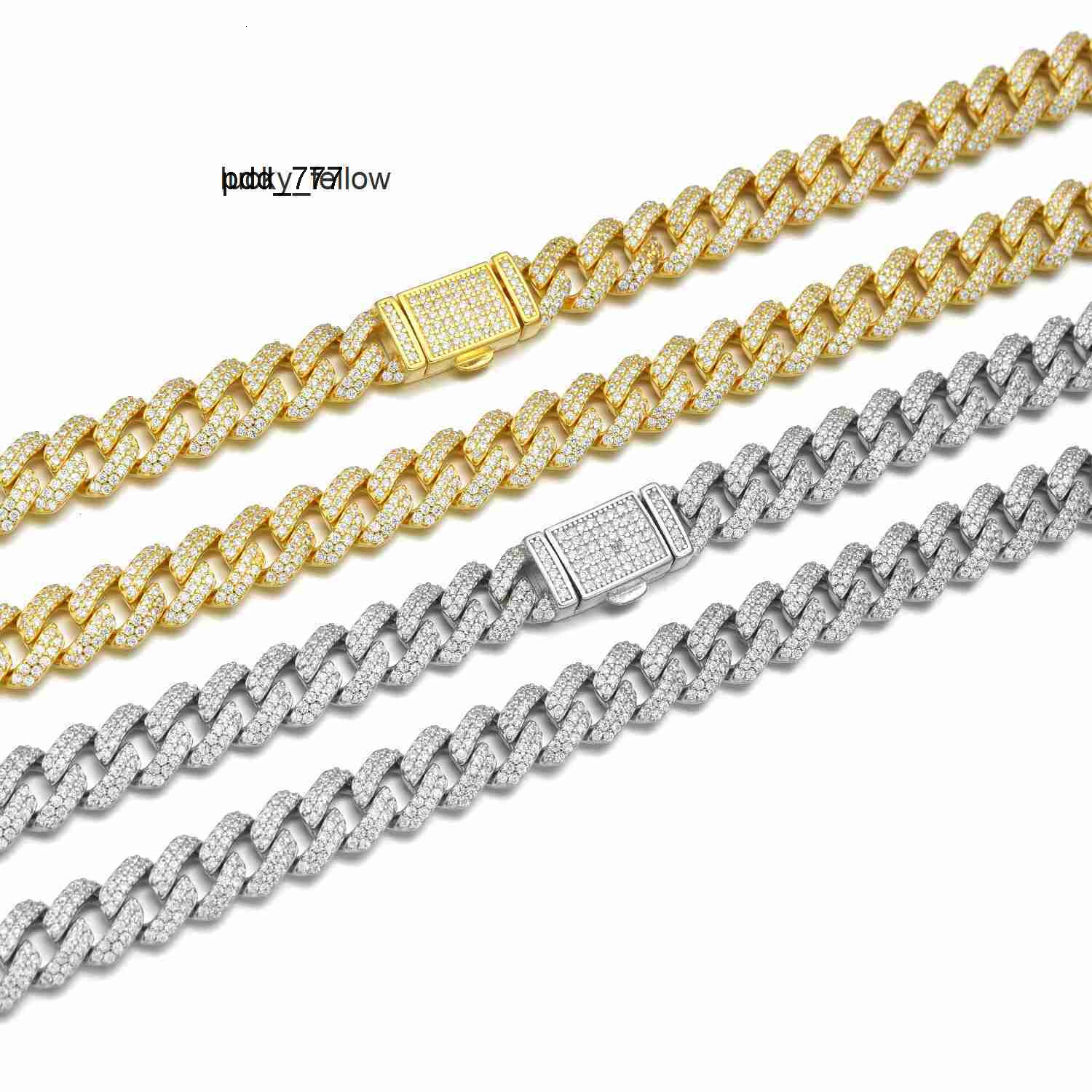 Moissanite Cuban Link Chain Custom Jewelry Miami Real 925 Sterling Silver Cadena Cubana Diamond Cut Hip Hop Necklaces Gifts