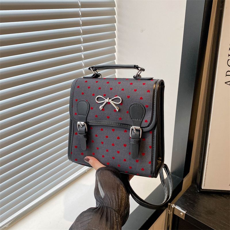 Free Delivery Designer Bag Leisure And Fashion Hand Women's 2025 New Korean Version Bow Canvas Student Backpack Luxury Bag