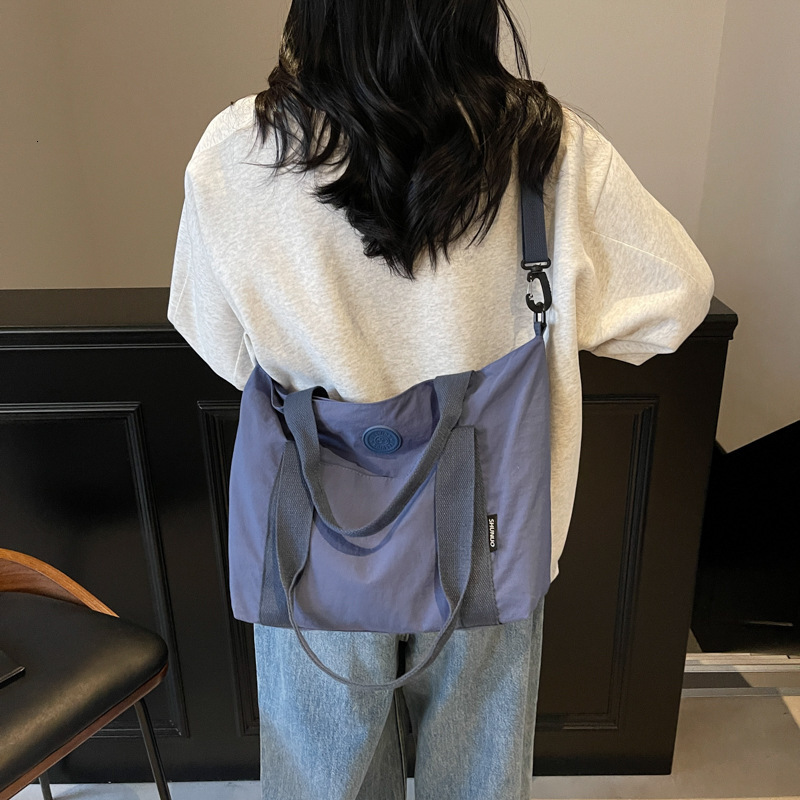 Large capacity canvas women's spring and summer versatile 2025 new crossbody cloth bag, casual student class tote bag