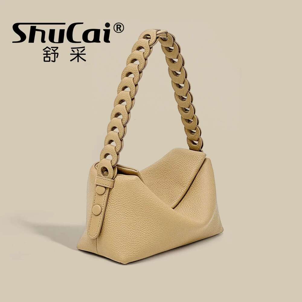 Genuine Leather Underarm Female New Niche Woven Single Shoulder Crossbody Handbag Simple Fashion Temperament Pillow Bag