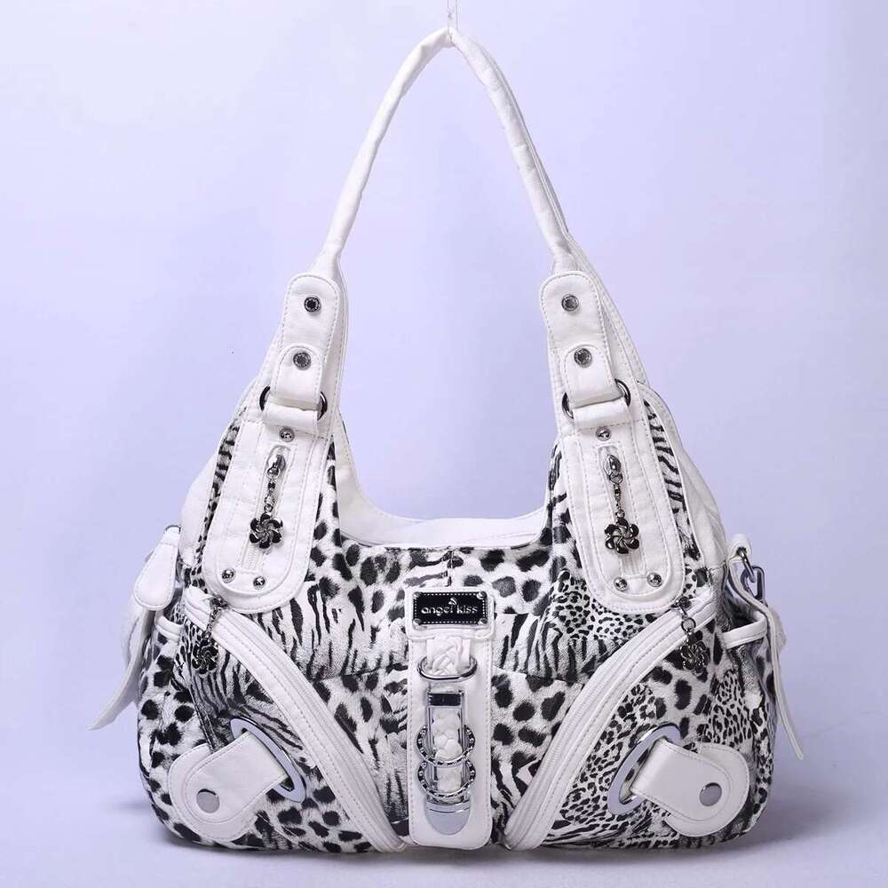 Women Handbags Leopard Top-Handle Fashion Satchel Dumpling Pack Shoulder Tote Bag Large Purse