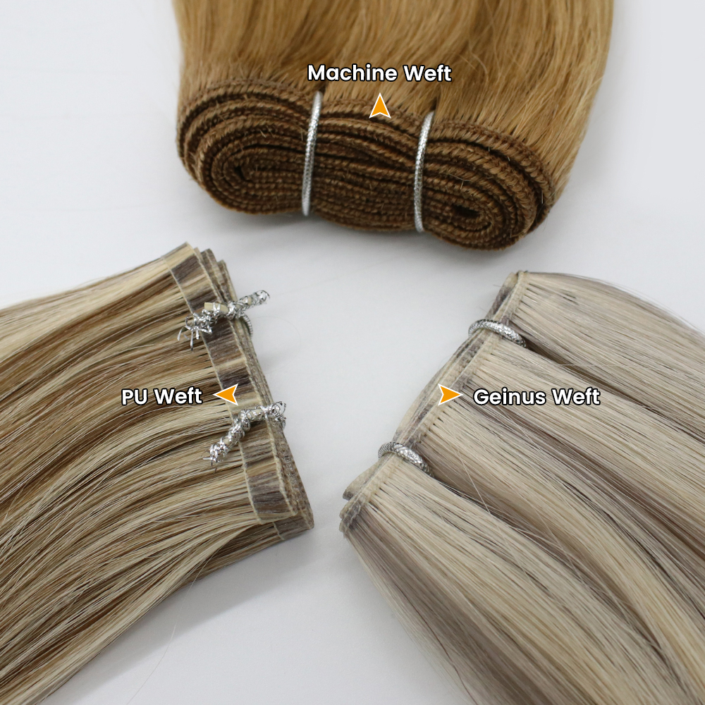 Genius Wefts Elegant Double Drawn Russian Invisible Wefts for Lush Volume & Length