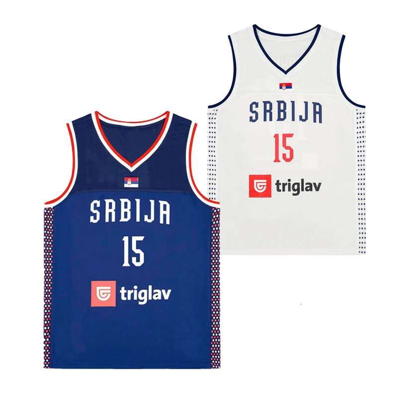 Basketball Jerseys 2024 Srbija 15 Jokic Jersey Sewing Embroidery Cheap High Quality Outdoor Sportswear Navy Blue White Fashion