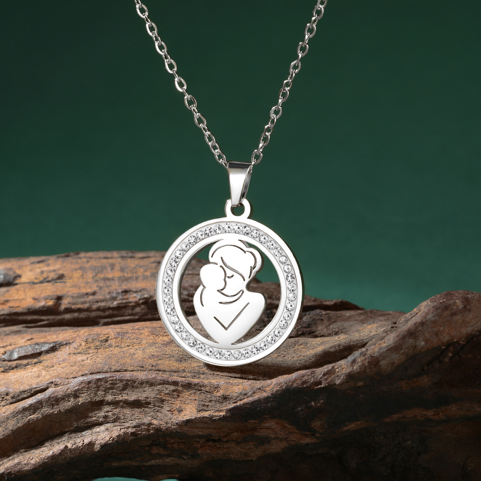 Mama Baby Love Necklace 18k Gold Plated Zircon Diamond Necklaces Mother Daughter Necklace Mama Mommy Birthday Gifts Fine Jewelry Anniversary Birthday 