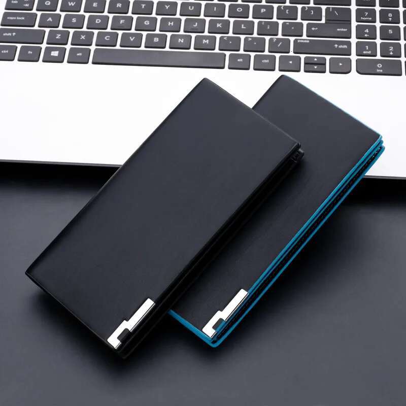 Fashion Multiple Card Slots Men's Slim Long Thin Mens Designer Wallet Men with Coins Bag