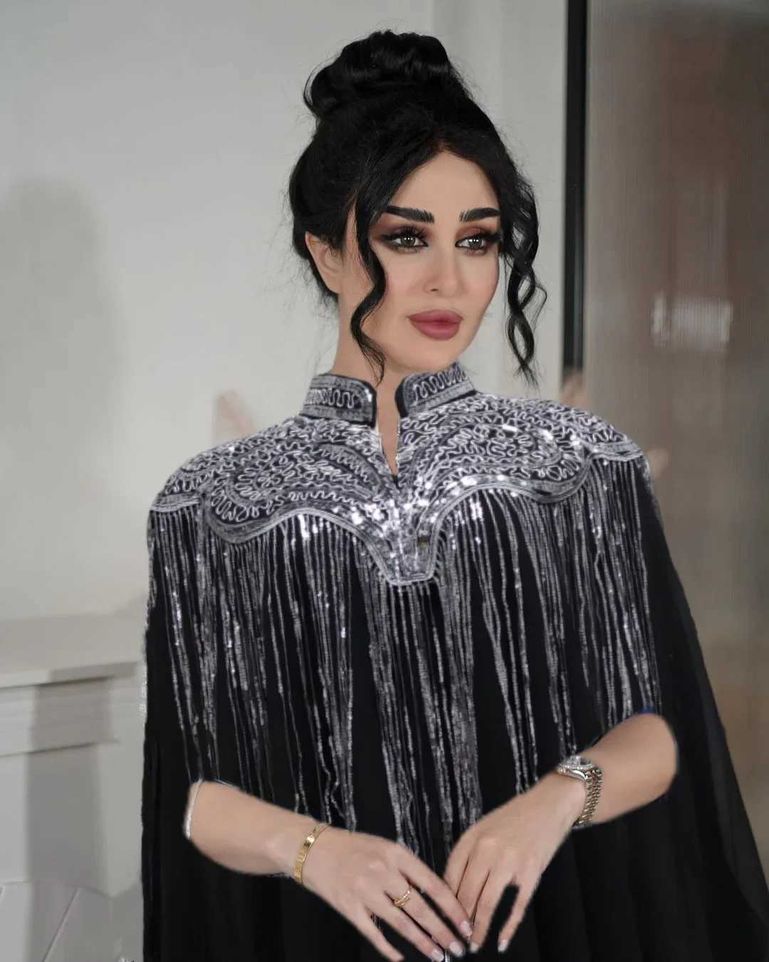 2pcs Muslim Sets For Women Sequin Tassel Evening Party Dress Dubai Abaya Eid Djellaba Morocco Kaftan Femme Jalabiya Vestido Robe X250514