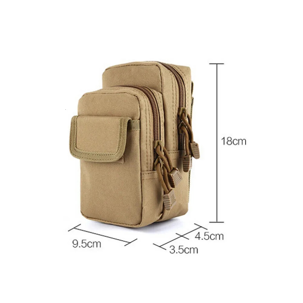 MultiPurpose Molle Pouch Belt Pack Bag Tactical Waterproof Waist Pocket Sports for Outdoor Hiking Compact Phone Storage 250514