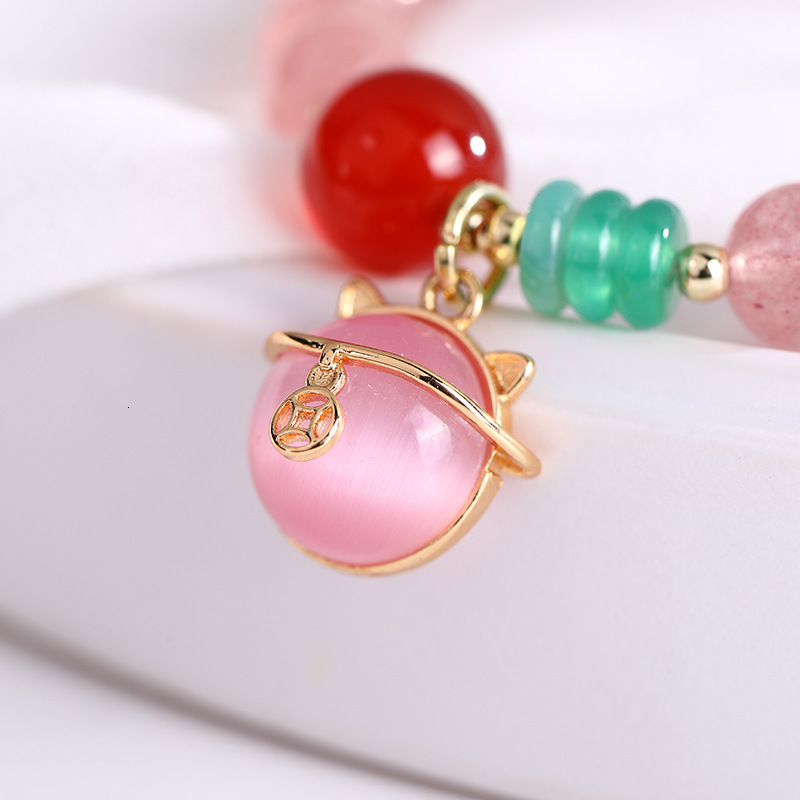 New design with niche pendant bracelet, multi-color mixed color cracked bucket, bead bracelet