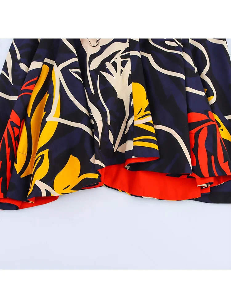 TFMLN Womens Asymmetric n Long Skirts Fashion Floral Print A Line Skirt Spring Summer Elegant Chic 250514
