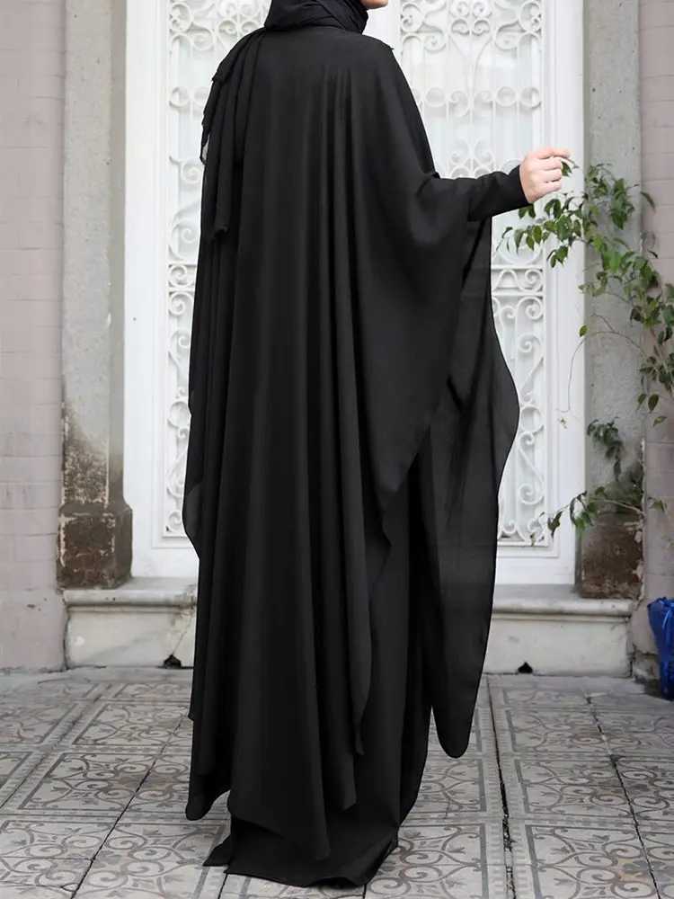 ZANZEA Women Chiffon Abaya Eid Mubarek Muslim Dresses Robe Long Slve Hijab Vestidos Fashion Abayas For Women Isamic Clothing X250514