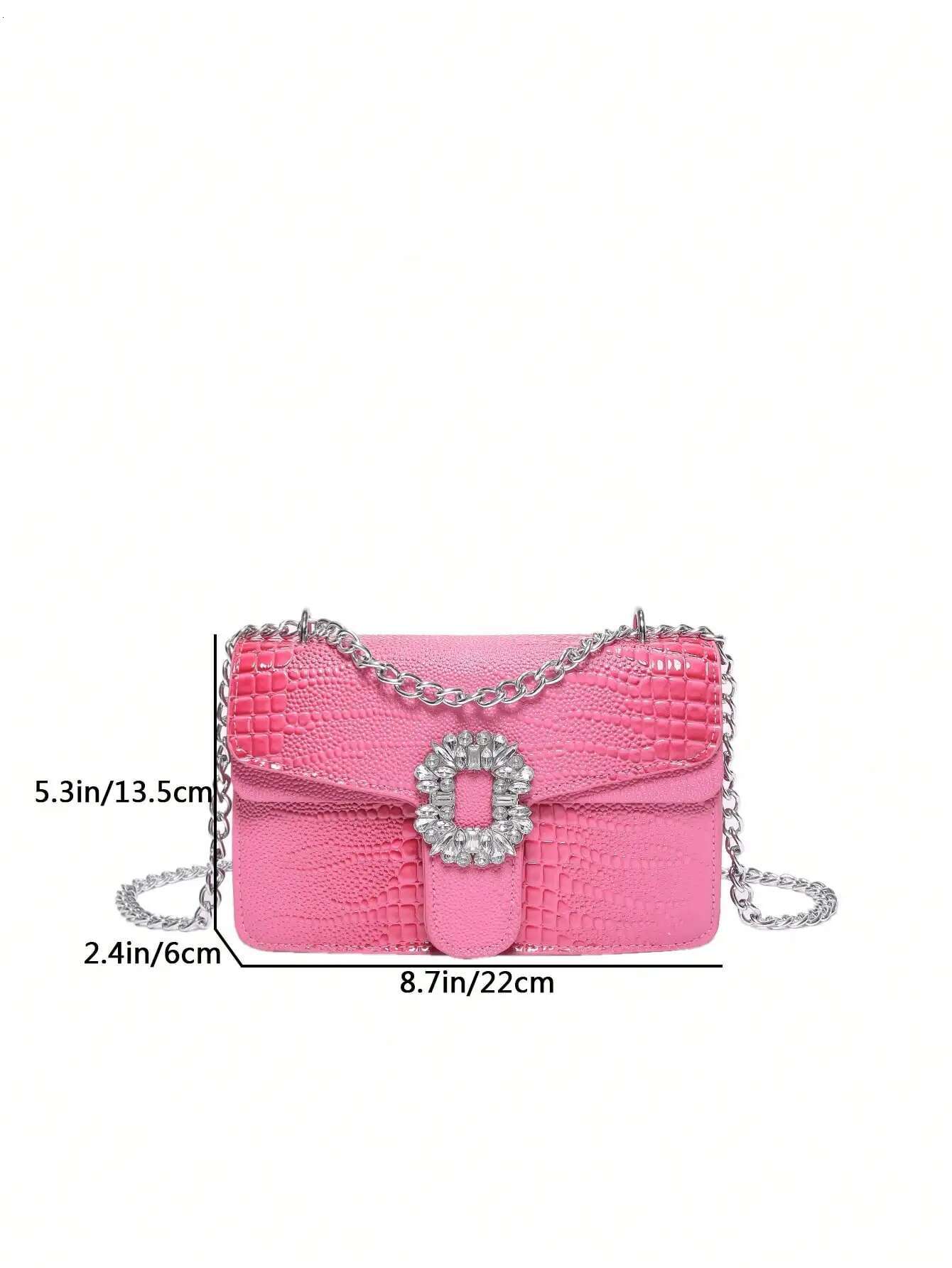 2025 new bag crocodile leather women's shoulder bag designer flip fashion decoration PU leather square crossbody bag designer handbag chain shoul