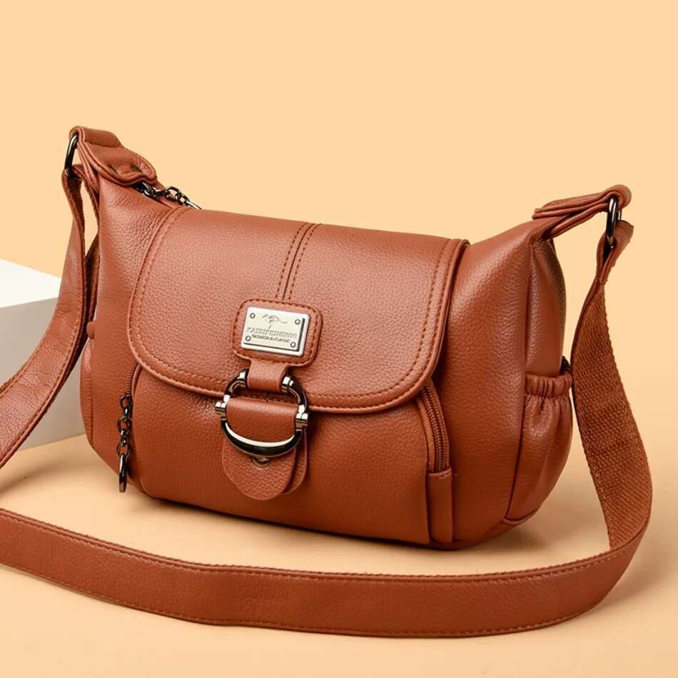 Genuine Brand Crossbody for Women Soft Leather Tote Shoulder Messenger Bags Female Casual Handbag Flap Bag Sac A Main