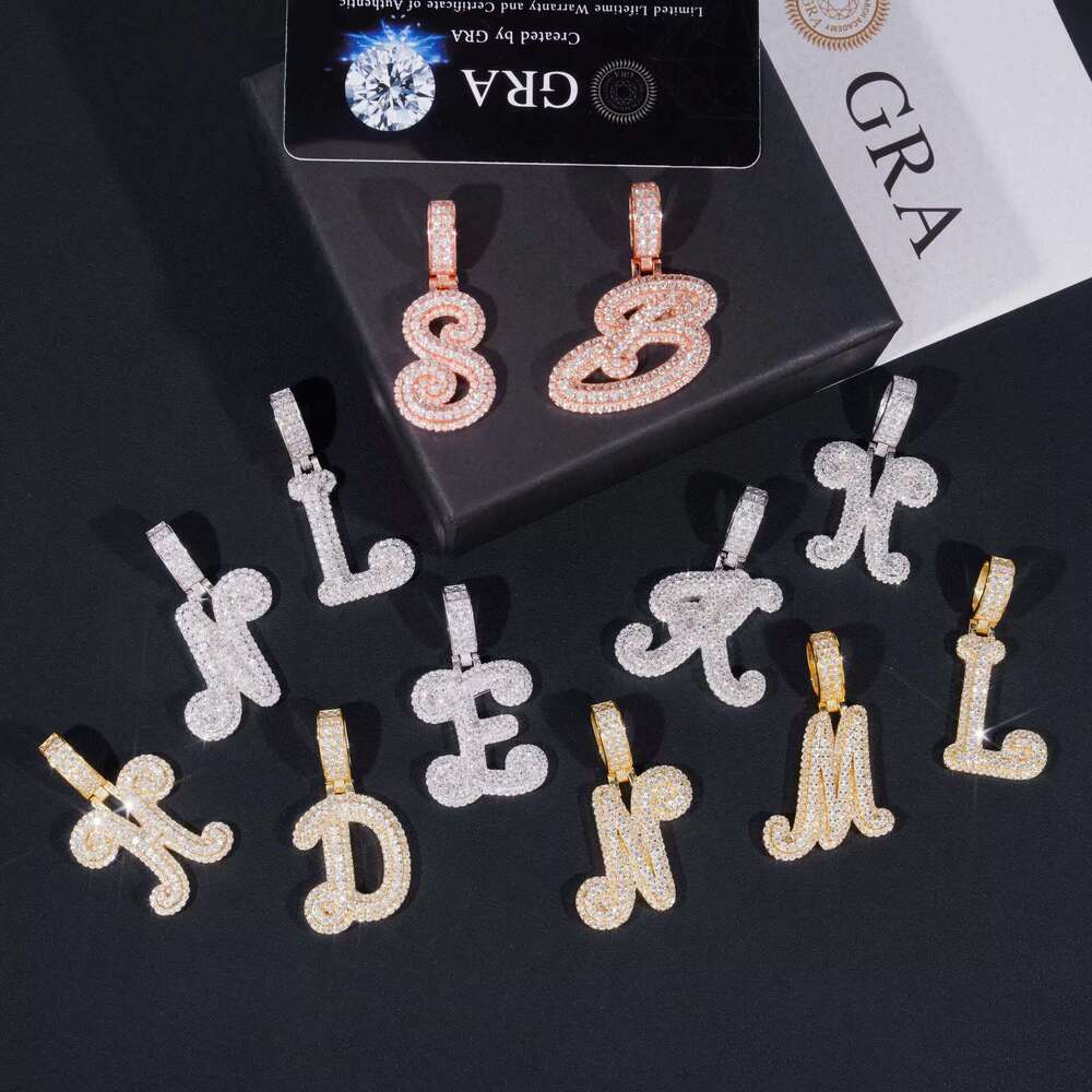 DE Classic D Color VVS1 Silica Letter Personal Hip Hop Pure Sier Pendant