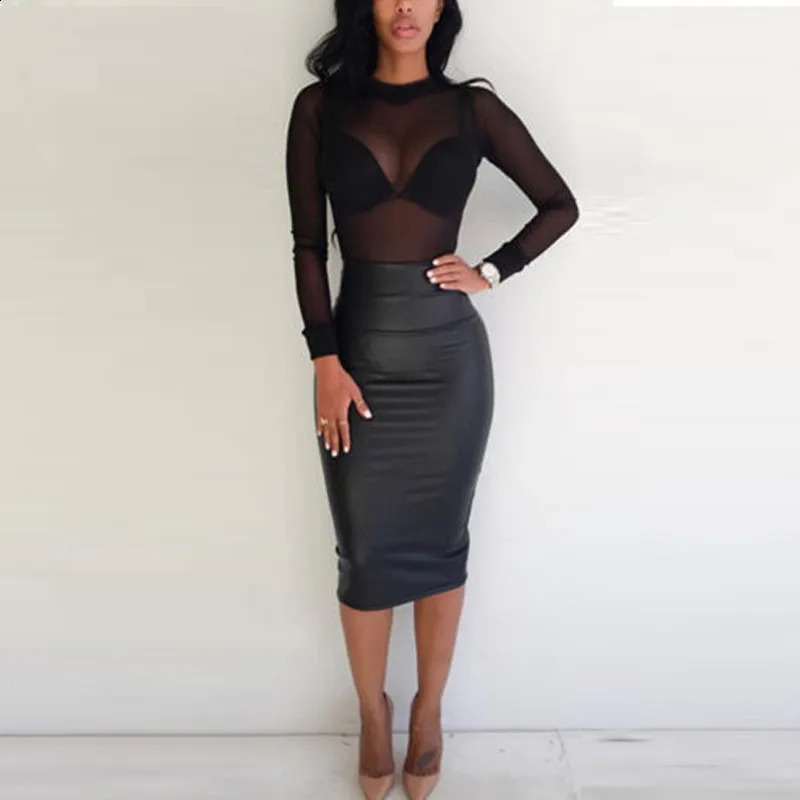 Sexy womens Tshirt transparent mesh top long sleeves pure thin turtle neck 250506