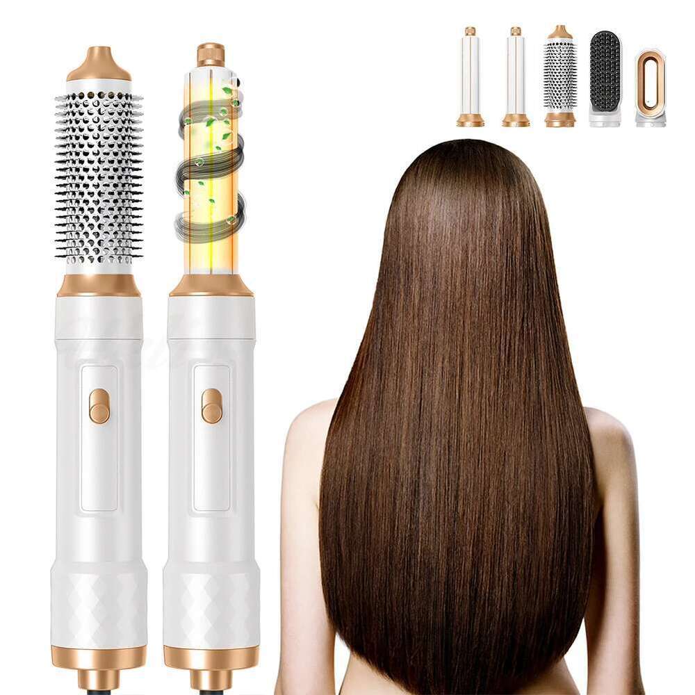 5 in 1 Hot Air Multifunction Blow Dryer Brush Set Rotating Curling Wand Ergonomic Anti-explosion for Hair Styling