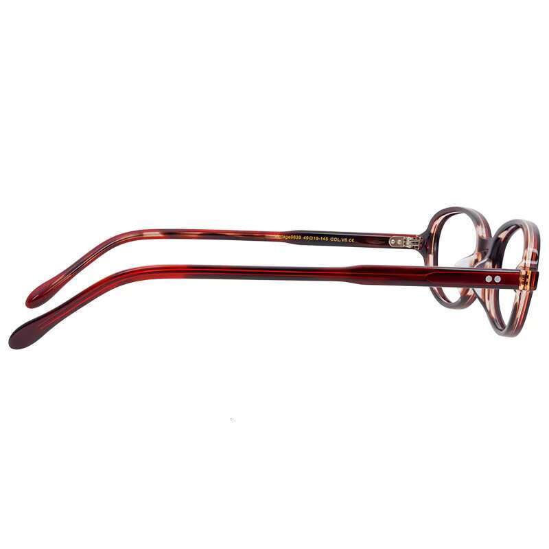 Handmade acetate fiber glasses - dual color oval frame, lightweight, easy to travel