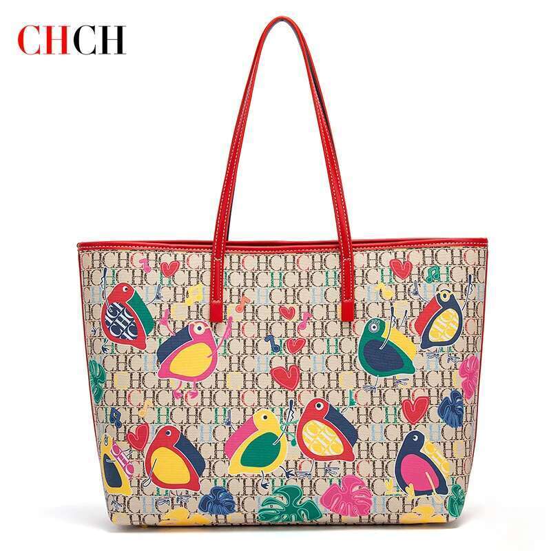 CHCH Women's Tote New Brand Cartoon Printed Large Capacity Commuter Bag 250513