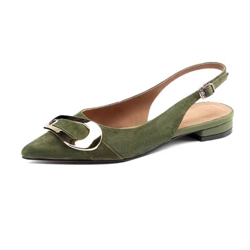 Suede Women Shoes Pointed Toe Fashion Sandals New Slingback Designer Dress Slippers Casual Slides Chaussure Femme W250514