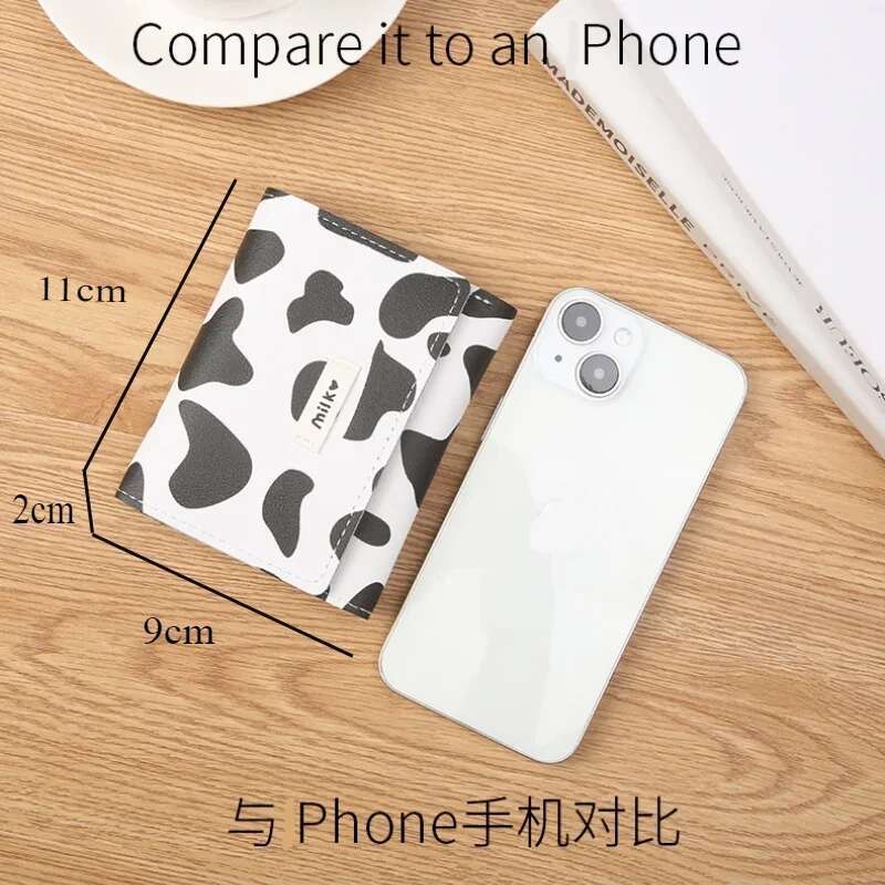 New Fashion Short Change Wallet For Women Japan Korea Style Female Mini Cute Cow Trifold Credit Purse Girls Card Holder Bag