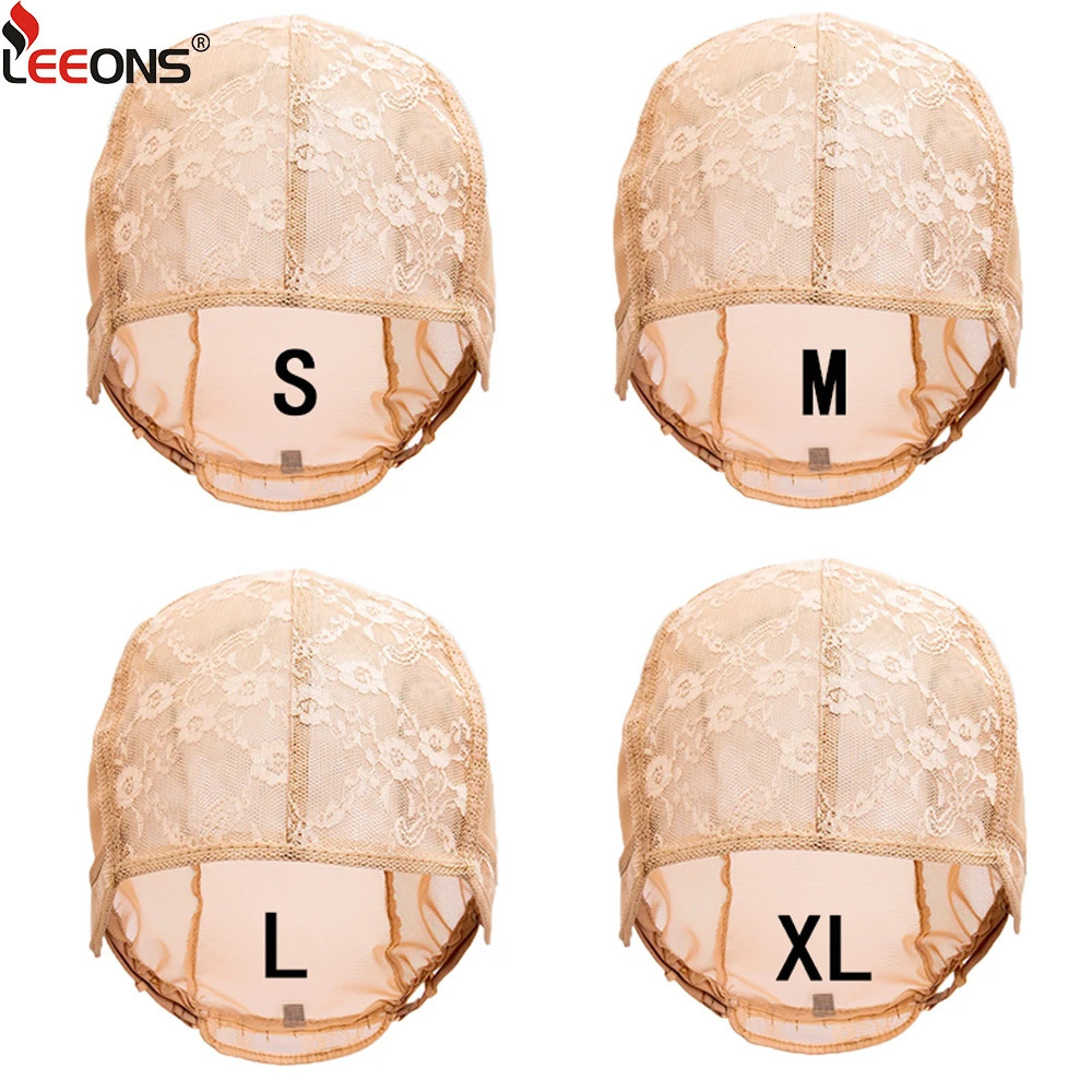 Black Beige Wig Making Cap Double Lace Wig Cap For Wig Making Breathable Wig Cap With Adjustable Straps Swiss Lace Hairnet 1Pc 250513