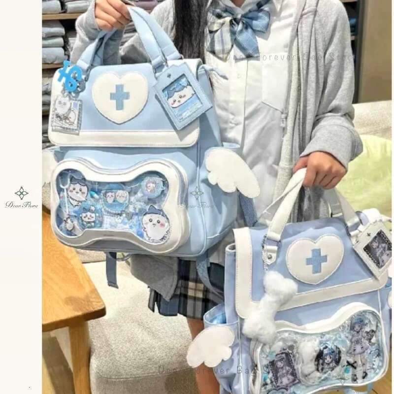 Y2k Cute Clear Ita Women Lolita Backpack Kawaii Girl Shoulder Bag DIY Display Transparent Pocket Japanese Doll Tote Handbags
