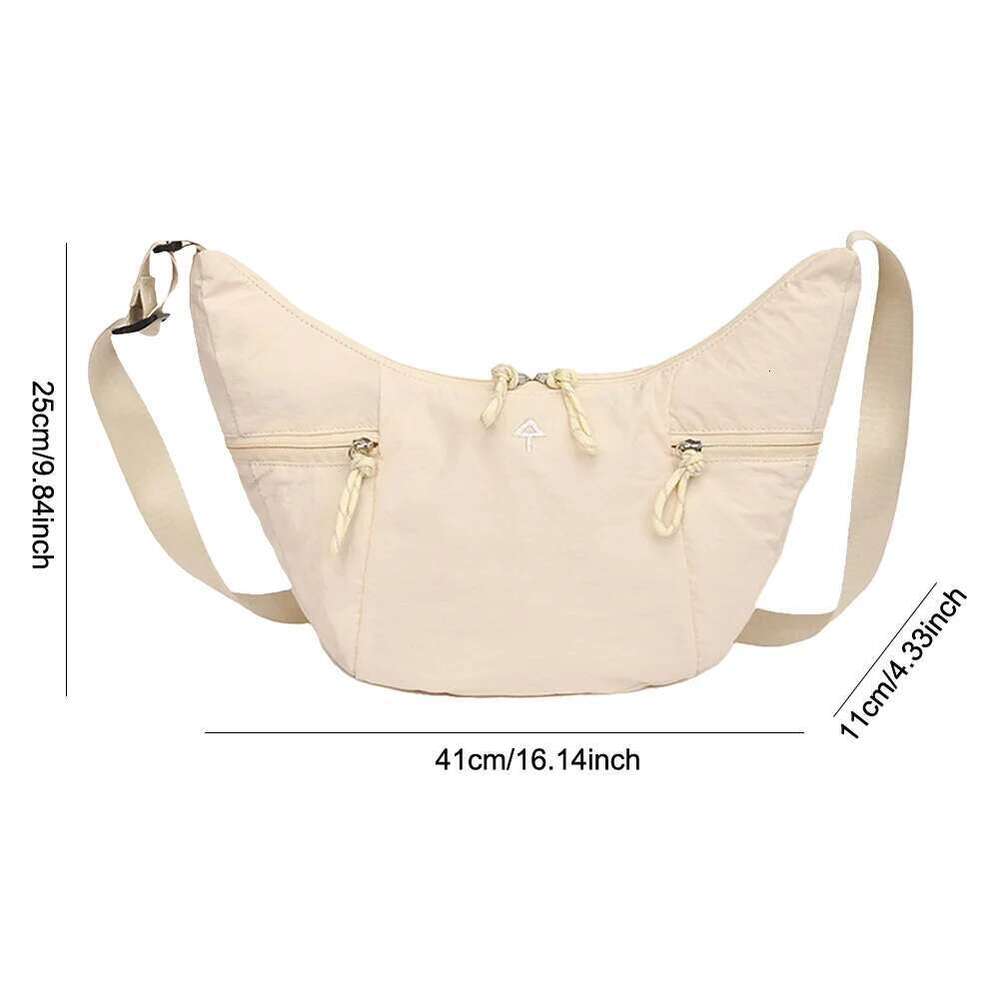Crescent Premium Nylon Crossbody Women Spacious Stylish Slouchy Shoulder Sling Bag for Everyday Use