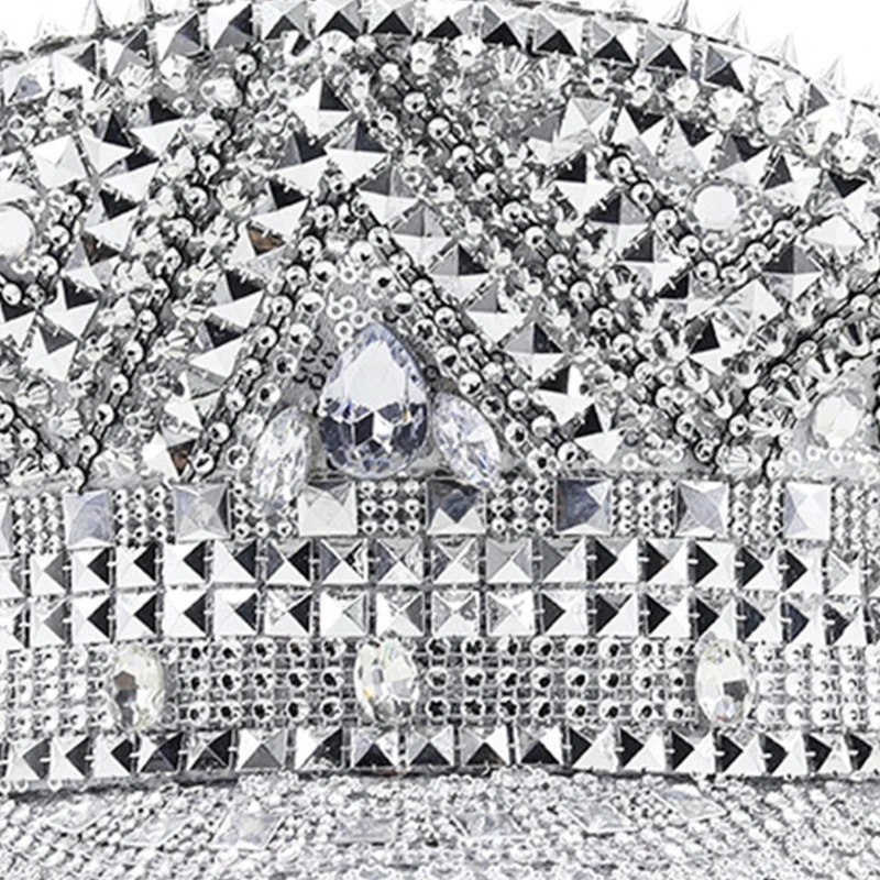 Bejeweled Rhinestones Captain Hat Headwear Sailor Hat for Bachelorette Party Sergeant Hat Versatile for Club Stage Bar 250513