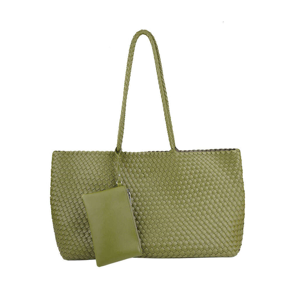 HERMIN 2025 New Women's Large Capacity Hand Woven Handheld Shoulder Tote Bag 5006