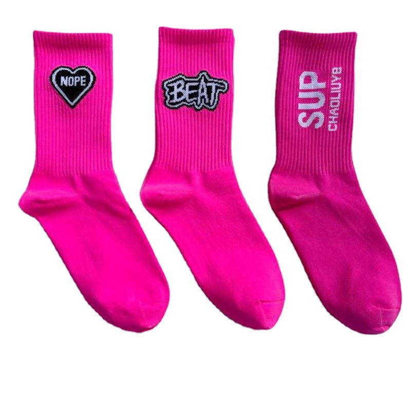 Designer Socks Dragon Fruit Colored Socks Bright Red Men s And Women s Styles Mid Tube Fashion Street Style Personalized Skateboarding Hip hop Style S