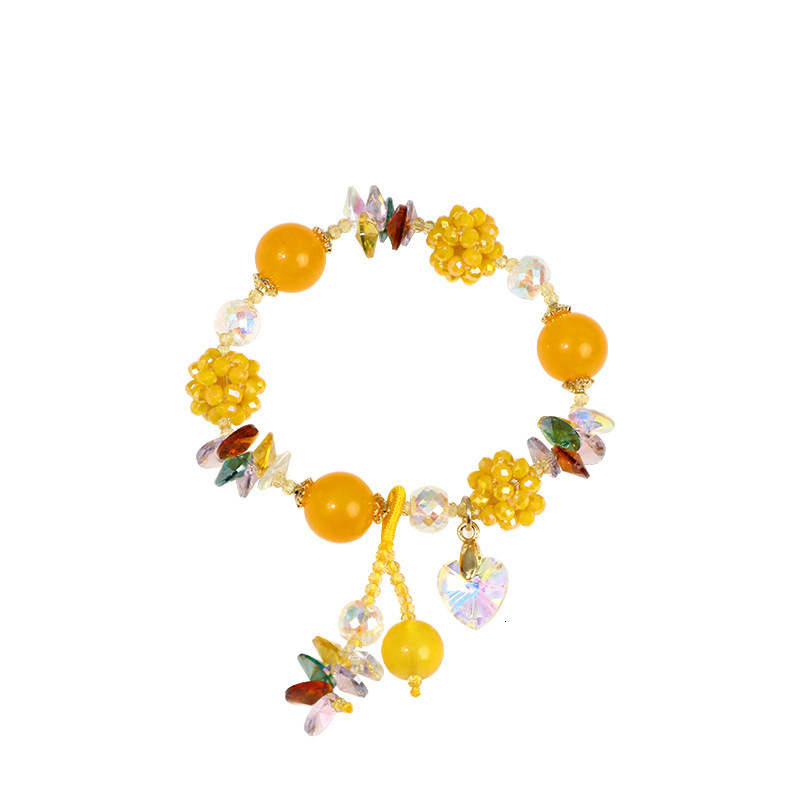 New rural style bead crystal internet famous, sweet cute bracelet, personalized and fashionable accessory for girls