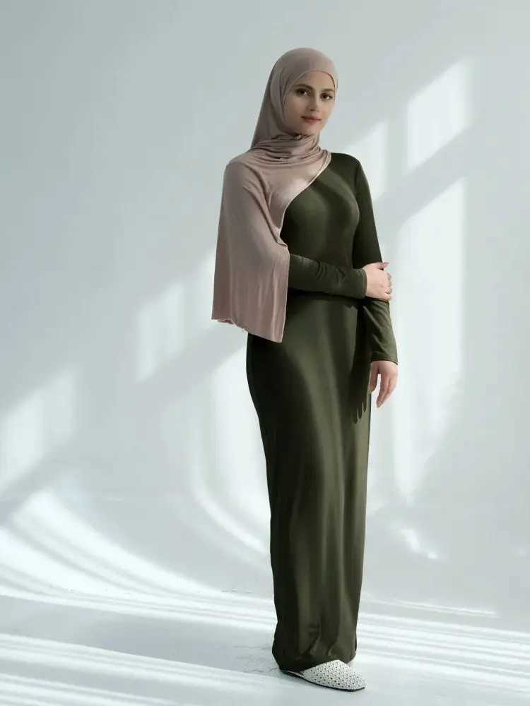 ModaL Cotton Inner Dress For Abaya Damen Dubai Islam Muslim Long Modest Under Hijab Dresses Women Robe Femme Musulman Vestido X250514