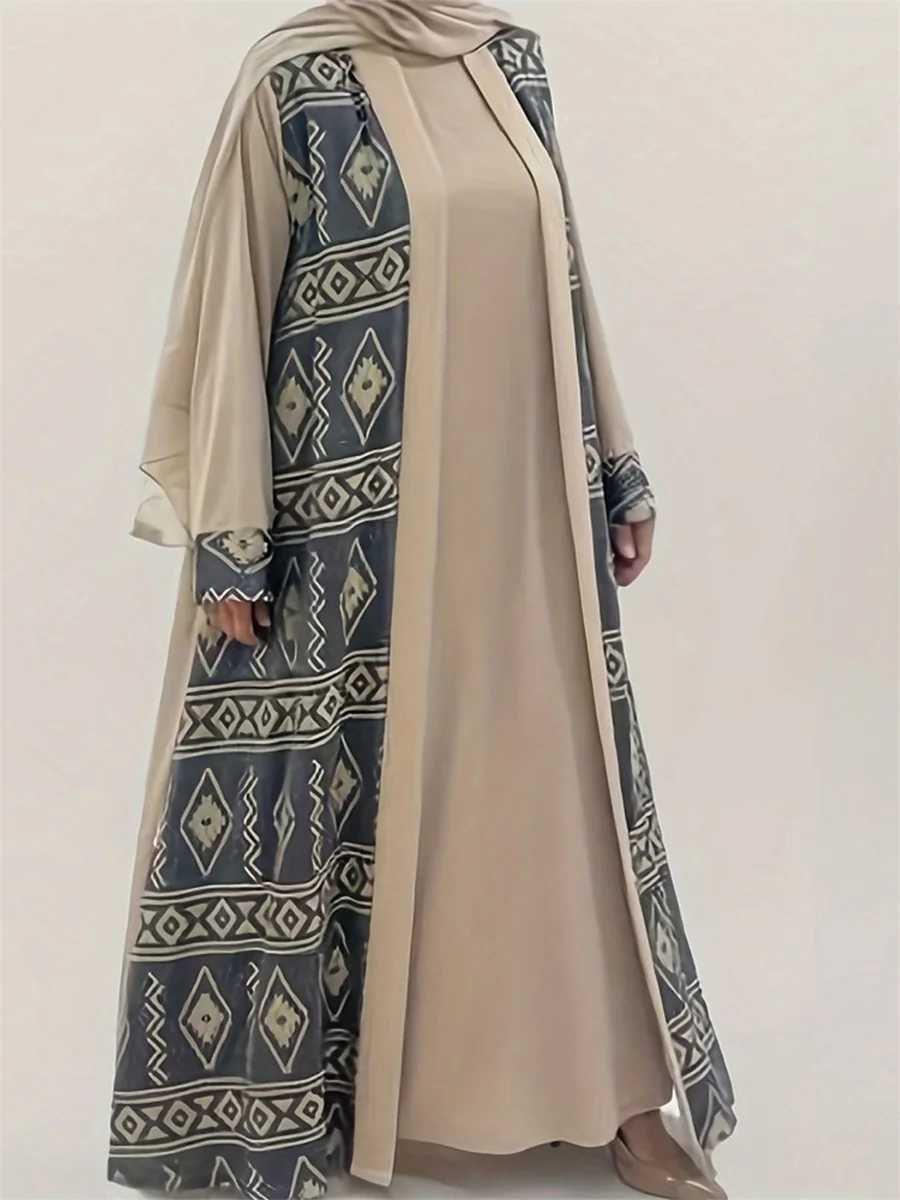 Elegant Floral Embroidered Abaya Maxi Dress with Belt and Flared Sleeves for Women - Stylish Middle Eastern Ramadan Outfit X250514