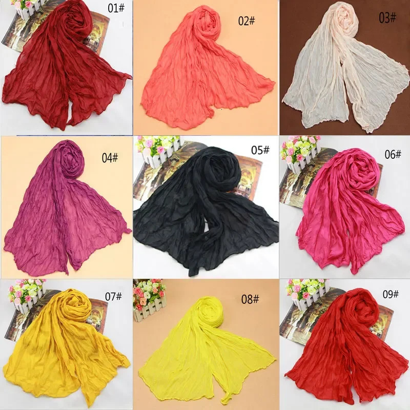 Fashion Cotton Flax Blending Summer Scarf Women Solid Long Womens Shawl Cachecol 250514
