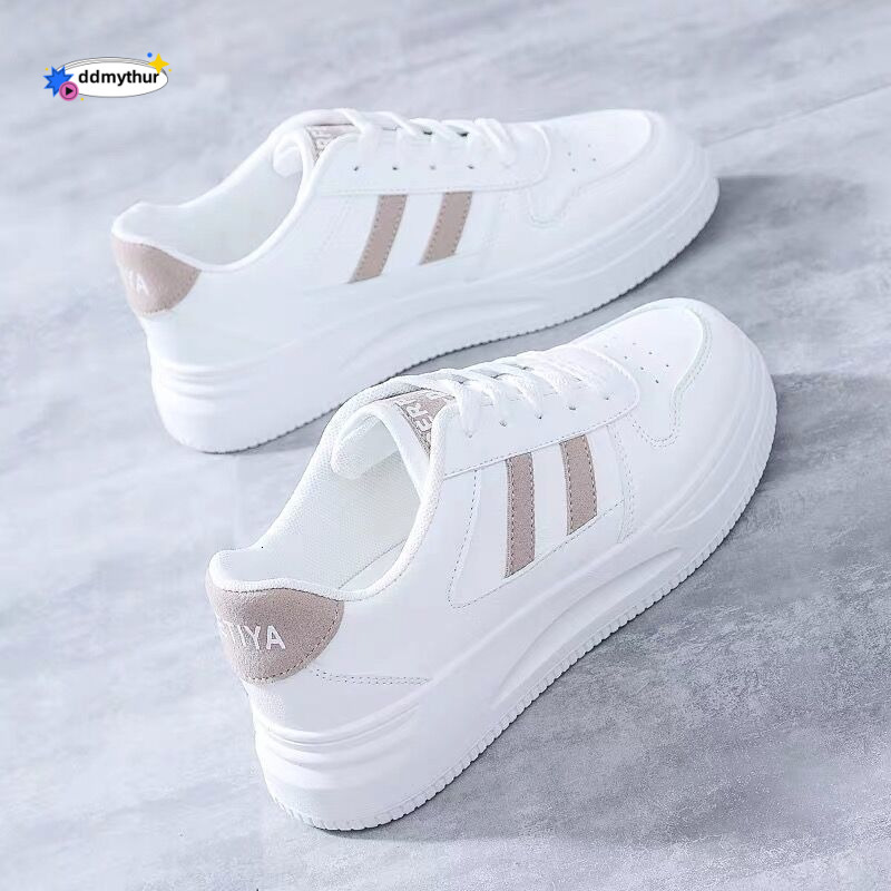 Little Women's 2023 Spring New Versatile Casual Sports Leather Top Summer White Board Shoes Popular on the Internet ddmythur