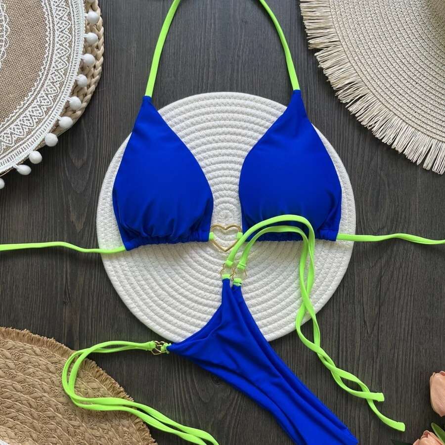 Para Praia 6 Colors Solid Brazilian Micro Swimwear T-back Swimsuit Women Sexy Biquini Thong Bikini Set Bathing Suit