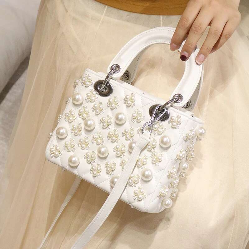 2024 Spring New Fashion Elegant Dia Portable Single Shoulder Crossbody Pearl Women's Bag