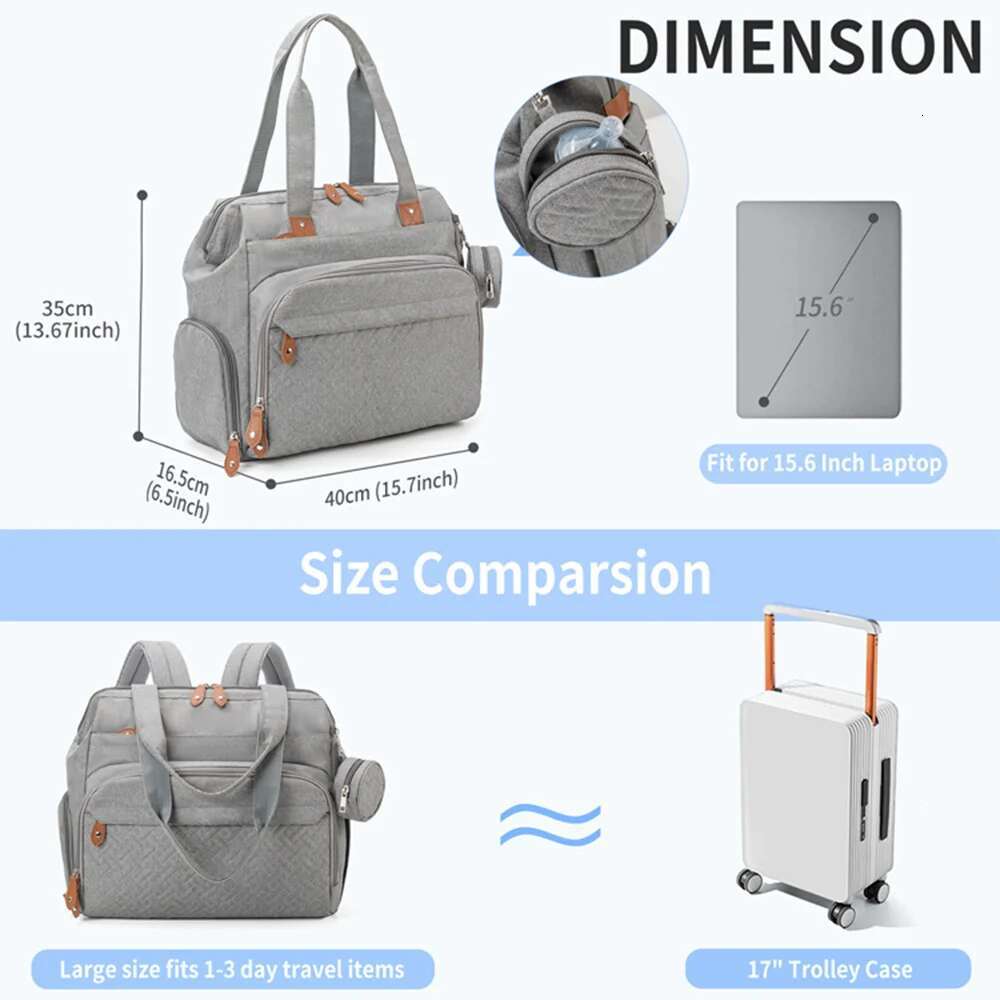 PANGDUBE Large Size Mom Dad Diaper Bags with Pacifier Nappy Bag Baby Things Maternity Backpack for Mommy