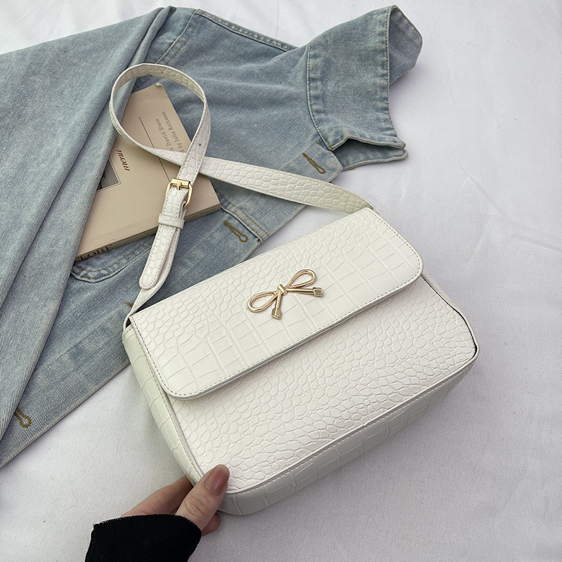 Small Square For Women 2025 New Fashionable Bow Texture Shoulder Bag Stylish Solid Color Beautiful And New Free Delivery Designer Luxury Bag Bag Simpl