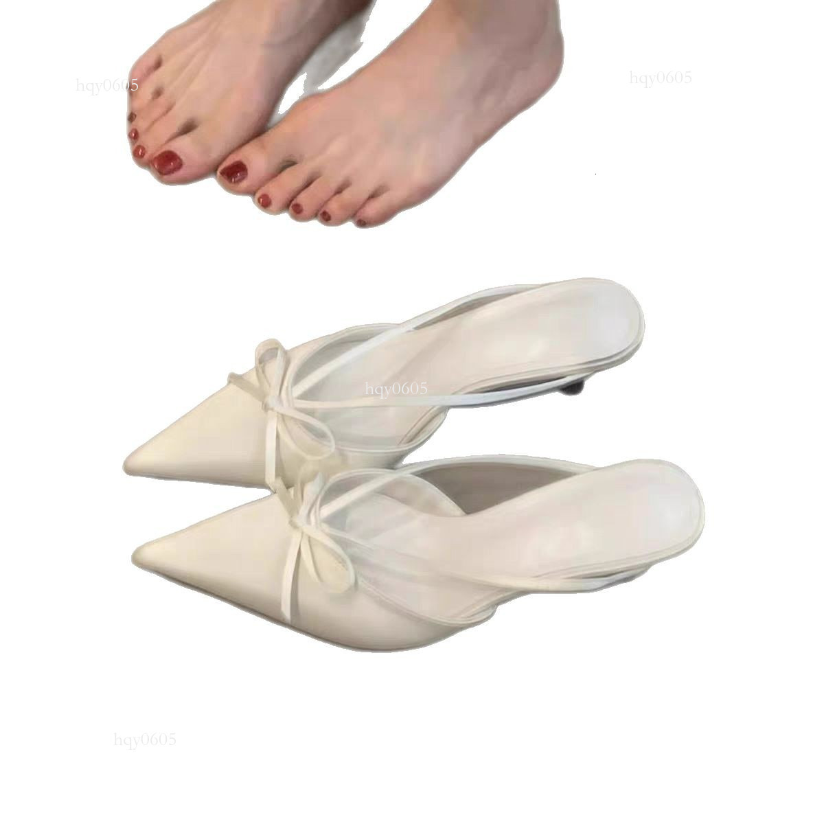 Top brand high-quality new-style designer new shoes French bow toe single shoes 2025 sweet, gentle, elegant satin pointed fine heels high heels new fa
