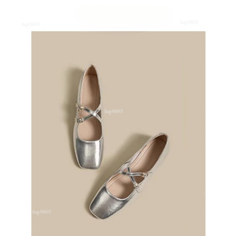 Top brand high-quality new-style designer French Marie Jane women's square headed silver gentle single shoes 2025 British style small leather sho