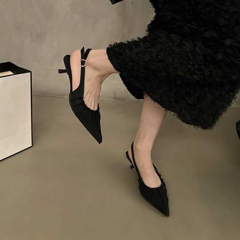 Bailamos Brand New Women Sandal Shoes Fashion Point Toe Ladies Elegant Slingback Sandals With Heel Dress Pumps Shoes Women W250514