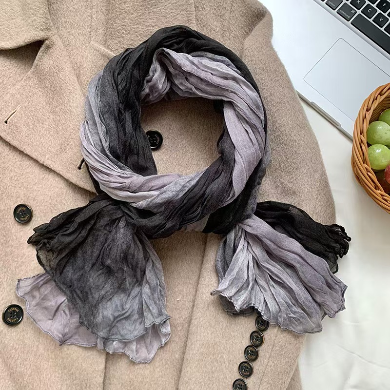 T708 scarf shawl high-end 2025 new style outer wear fashionable splicing warm multi-purpose scarf tie-dye shawl