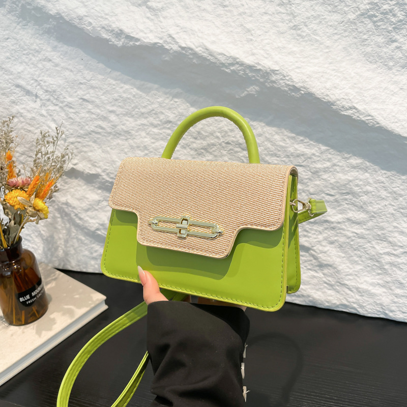 Luxury Bag New Free Delivery Designer Bag Large Capacity 2025 Spring New Lock Fashionable Splicing Women's Trendy Cross Shoulder Small Square Bag