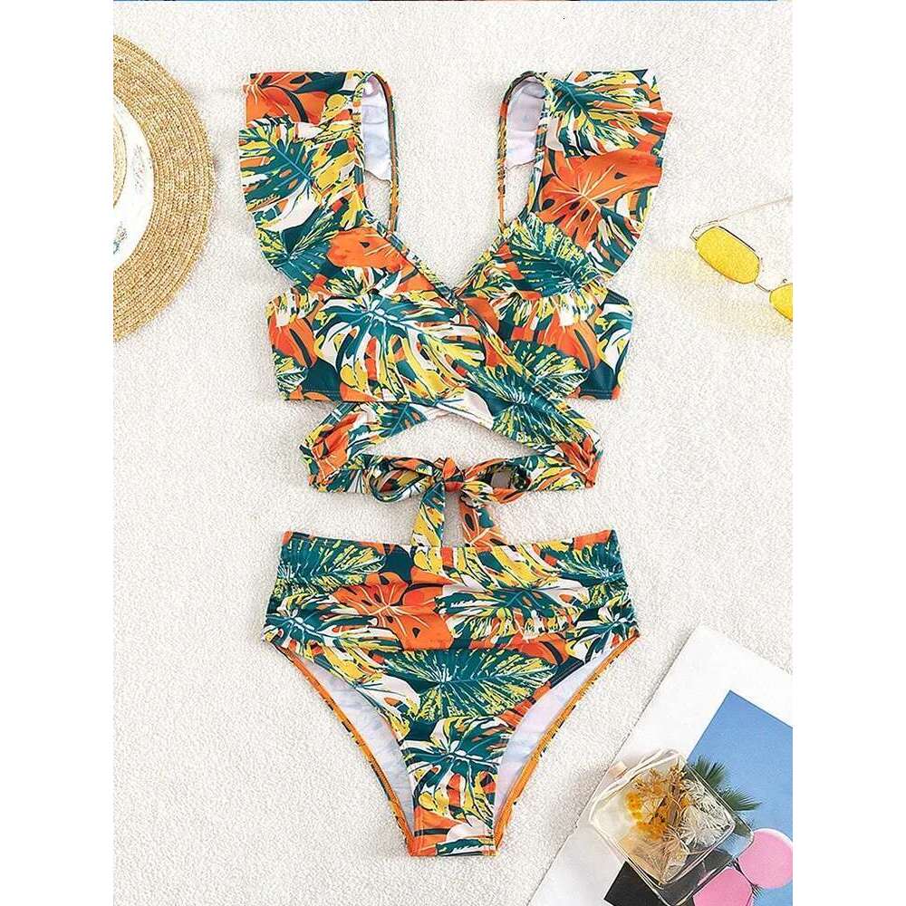 New Women Print Summer Push Up Swimwear High Waist Bikini Set Bathing Suit Beachwear Female Holiday Swimsuit Swimming