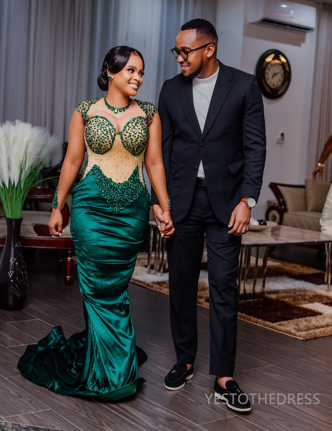 2025 Aso Ebi Plus Size Prom Dress Mermaid Prom Dresses Evening Formal Gowns Beaded Illusion Rhinestones Birthday Dress Second Reception Gowns For Blac
